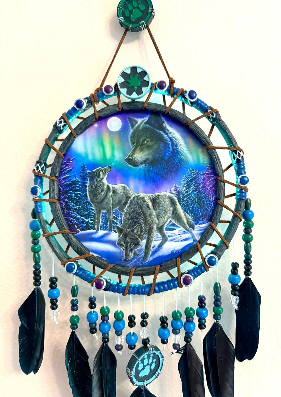 Vintage Bradford Exchange Wolf Dreamcatcher Wall Decor